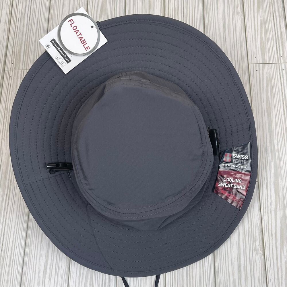Z0088 Gray Swiss Tech Sun Hat Boonie Bucket Hat Adjustable Size S-M